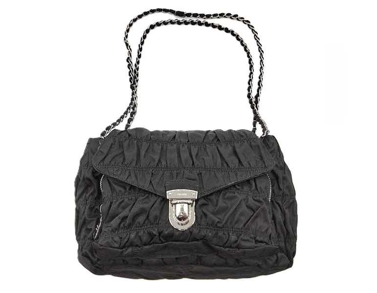 プラダ買取 ギャザー ナイロン テスート チェーンショルダー バッグ BR4608